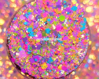 90s Baby - Neon Glitters | Chunky Neon Glitter Mix | 90s Glitters | 80s Glitters | Chunky Glitters for Snow Globe Tumblers | Summer Glitters