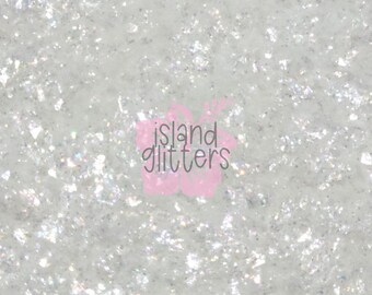 DECEMBER - Clear Glitters | Iridescent Glitters | Irregular Clear Glitters | Glitters for Snow Globes | Clear Iridescent Glitter Shards