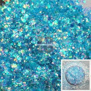CHRYSANTHEMUM - Chunky Blue Glitters | Chunky Green Glitters | Chunky Teal Glitters | Green Opal Glitters | Aqua Glitter | Turquoise Glitter