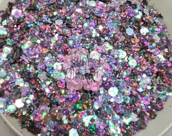 SIRENA - Silver Glitters | Chunky Silver Glitters | Silver Cat Eye Glitters | Holographic Silver Glitters | Silver Mermaid Glitters for Cups