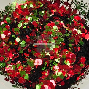 SLASHER - Mélange personnalisé | Mélange de paillettes d'Halloween | Mélange scintillant marron et vert | Paillettes effrayantes | Grosses paillettes d'horreur | Boule à neige pailletée