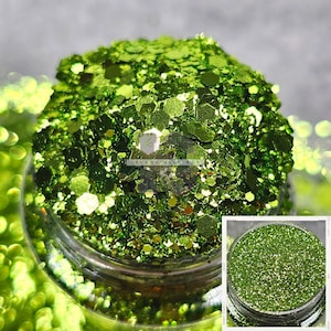 APPELLEZ LE MATCHA - Paillettes vertes | Grosses paillettes vertes | Grosses paillettes vert chasseur | Grosses paillettes vertes métalliques | Paillettes vert clair