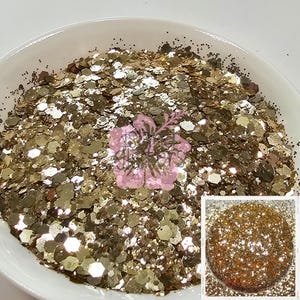 GOLDEN GIRL - Chunky Gold Glitters | Pale Gold Glitters | Champagne Gold Glitters | Light Gold Glitters | Chunky Light Gold Glitters