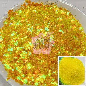 IL MIO UNICO SOLE - Glitter giallo fine / Giallo girasole / Glitter per matite colorate / Glitter giallo brillante / Glitter fine per Halloween