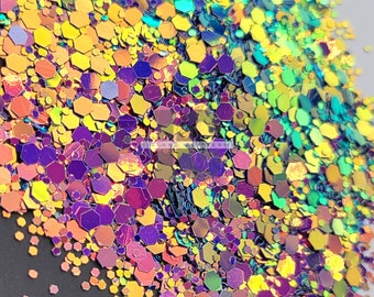 ISLAND SUNSET - Sunset Glitter Mix | Chameleon Glitters | Chunky Colorshifting Glitters | Chunky Glitters for Tumblers | Snow Globe Glitters