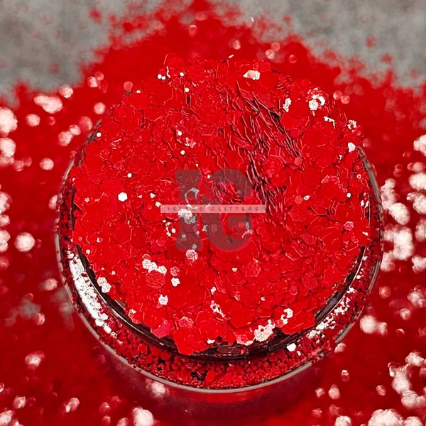 KISS ME - Red Glitters | Chunky Red Glitters | Super Shiny Red Glitters | Christmas Glitters | Vday Glitters | Chunky Bright Red Glitters