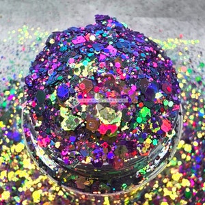 DON&#39;T GET TANGLED - Chunky Colorshift Glitters | Multicolored Glitter Mix | Chunky Purple Glitters | Peacock Glitters | Glitter for Tumblers