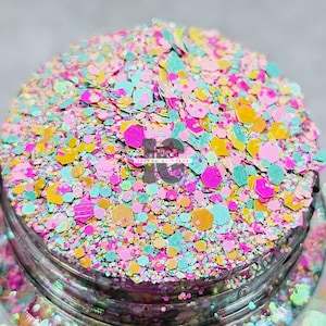 FULL BLOOM - Chunky Glitter Mix | Pastell Glitter Mix | Ostern Glitter Mix | Chunky Pastell Glitters | Rosa Glitzer | Gelb glitzert
