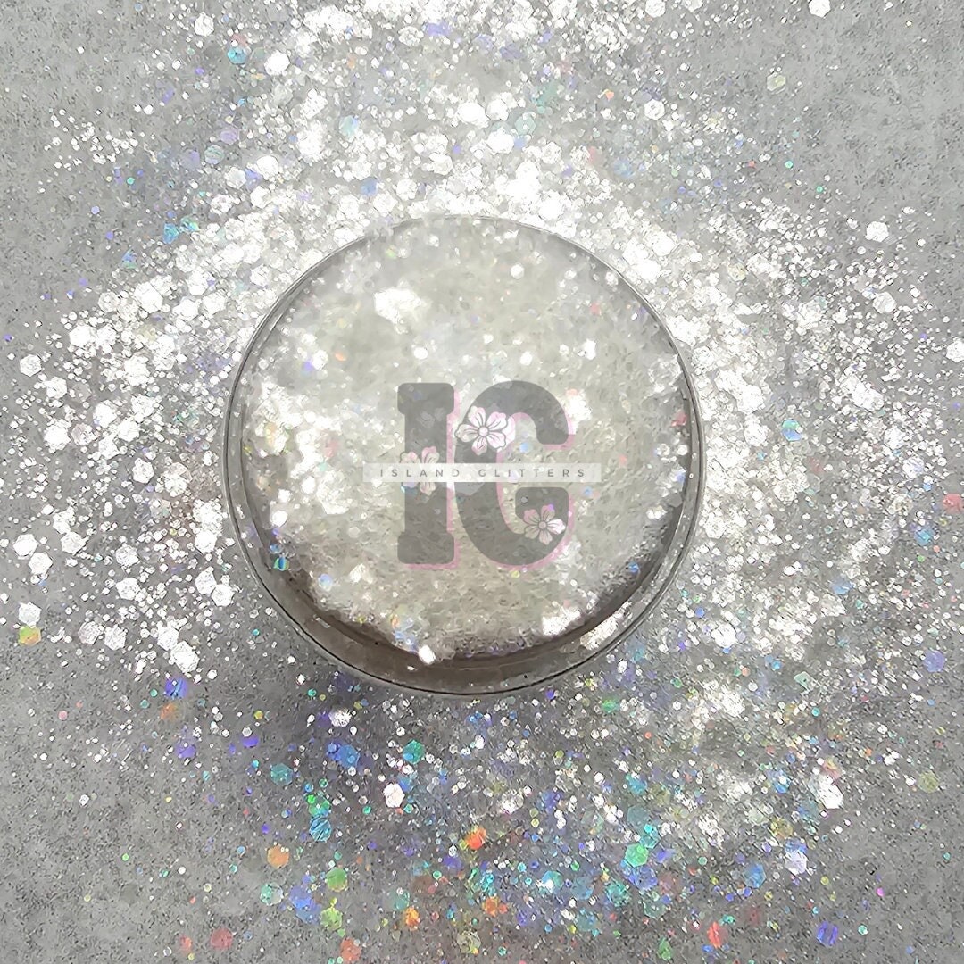 White Iridescent Small Chunky Glitter - Frost Warning