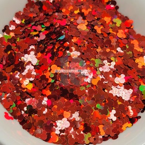 FALL GUY: holografisch gevormde glitters | Glitter muiskop | Herfstglitters | Holografische oranje glitters | Glitters voor sneeuwbolbeker