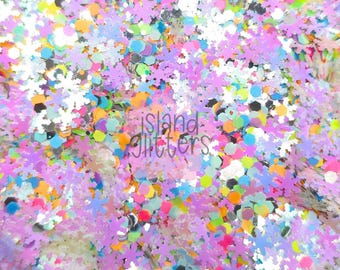 JOLLY POP - Neon Christmas Glitter Mix | Neon Glitters | Snowflakes Glitters | Christmas Glitters | Colorshift Glitters | Winter Glitters