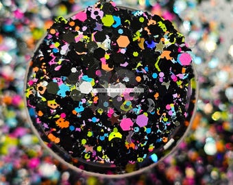 NOCHE DE MIEDO - Brillos de Halloween / Brillos con formas / Mezcla gruesa de Halloween / Brillos para decoración de uñas / Brillos para bolas de nieve / Brillos de gel para el cabello