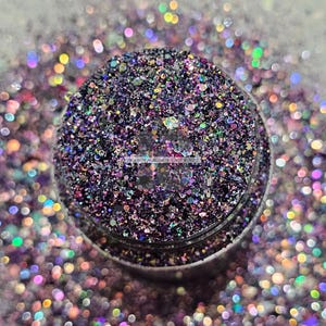 BADDIE - Benutzerdefinierte gemischte Glitzer | Chunky Glitters Chunky Schwarz Glitters | Chunky lila Glitzer | Schneekugel Glitters | Nailart Glitzer