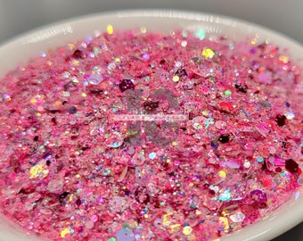 HEBE - Chunky Pink Glitter Mix | Chunky Hot Pink Glitter | Custom Glitter Mix | Unique Glitter Mixes | Glitter for Tumblers | Resin Glitters