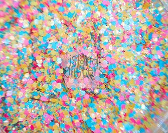 POOL PARTY - Chunky Glitter Mix | Pink Blue Yellow Glitters | Summer Glitter Mix | Glitters for Snow Globe Tumblers | Resin Art Glitters