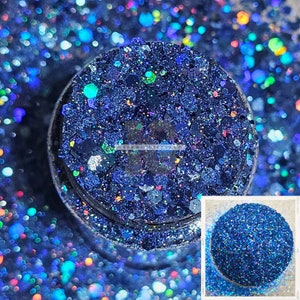 WATERVAL: fijne blauwe glitters | Holografische blauwe glitter | Koningsblauwe glitters | Oceaanblauwe glitter | Glitters voor bekers | Harsglitter