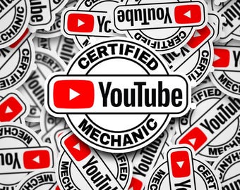 YouTube Certified Mechanic Hardhat Sticker – Blue Collar Gift