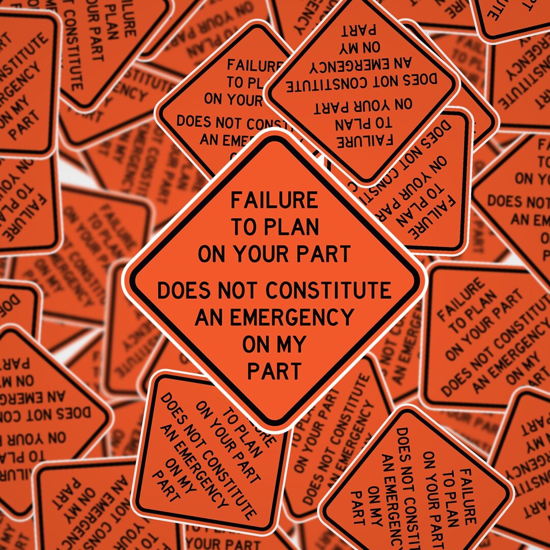 Failure to Plan Hardhat Sticker - Funny Construction Laminated Sticker ...