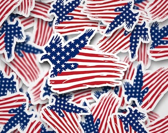 Eagle American Flag Sticker – Patriotic Hardhat Decal