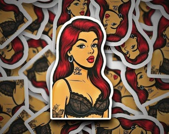 Redhead Mistress Hardhat Sticker- Construction Stickers, Laptop Stickers,  Blue Collar Gifts, Gifts for Blue Collar