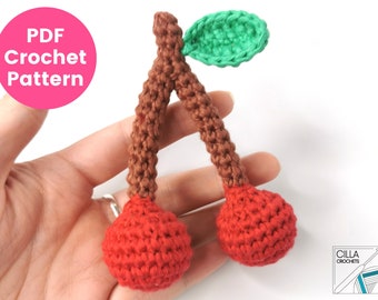 Cherry Crochet Pattern | Cherry Amigurumi Pattern | Cheerful Cherries | Fruit Crochet Pattern | PDF Crochet Pattern