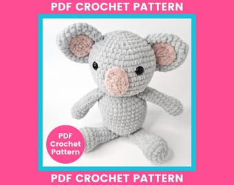 Koala Crochet Pattern PDF | Chunky Chenille Amigurumi Plush | Confident Beginner Toy Pattern