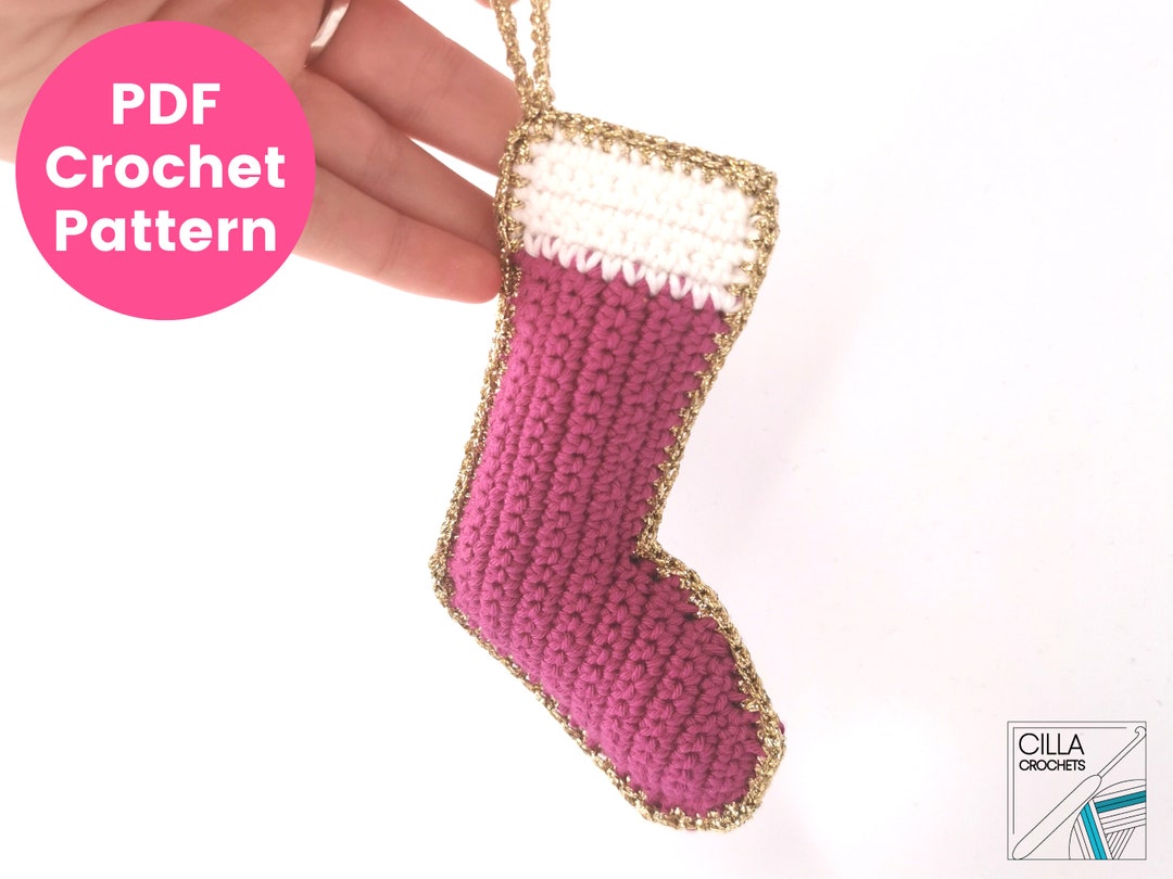 Mini Christmas Stocking Crochet Pattern PDF | Hanging Tree Ornament ...