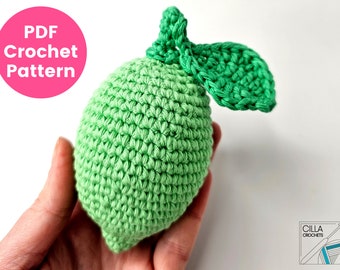 Lime Crochet Pattern PDF | Realistic Amigurumi Play Food | Worsted Cotton | Advanced Beginner