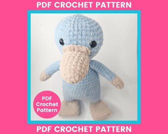 Platypus Crochet Pattern PDF | Chunky Chenille Amigurumi Plush | Advanced Beginner