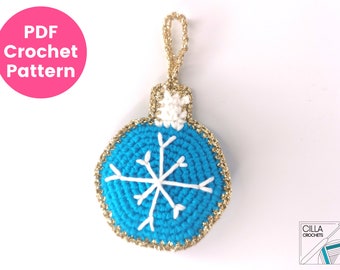 Bauble Christmas Ornament Crochet Pattern | Bauble Crochet Pattern | Christmas Bauble Decoration | PDF Crochet Pattern