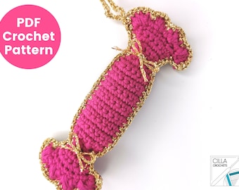 Christmas Cracker Crochet Pattern PDF | Hanging Tree Ornament | DK Cotton | Minimal Sewing | Advanced Beginner