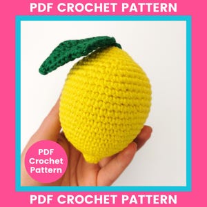 Lemon Crochet Pattern PDF | Realistic Amigurumi Play Food | Beginner Friendly | Worsted Cotton