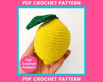 Lemon Crochet Pattern PDF | Realistic Amigurumi Play Food | Beginner Friendly | Worsted Cotton