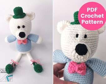 Polar Bear Amigurumi Crochet Pattern PDF | Intermediate Plush Toy | Christmas Gift | Worsted Cotton