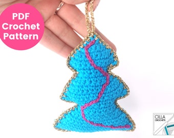 Mini Christmas Tree Crochet Pattern PDF | Tree Hanging Ornament | DK Cotton | Advanced Beginner