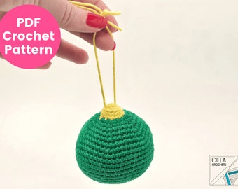 Christmas Bauble Crochet Pattern | Christmas Ornament Crochet Pattern | Simple Christmas Bauble | Christmas Decoration | PDF Crochet Pattern