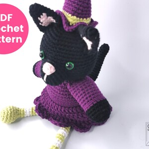 Black Cat Crochet Pattern | PDF Crochet Pattern | Witch Crochet Pattern | Halloween Crochet Pattern