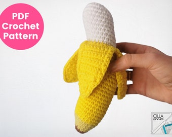Banana Amigurumi Crochet Pattern PDF | Realistic Play Food Fruit | Market Stall Pretend Toy | Advanced Beginner