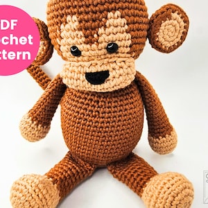 Monkey Crochet Pattern | Monkey Amigurumi Pattern | Milo the Monkey | Animal Crochet Pattern | PDF Crochet Pattern
