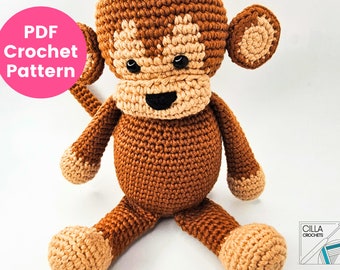 Monkey Crochet Pattern PDF | Amigurumi Plush | DK/Light Worsted Cotton | Intermediate