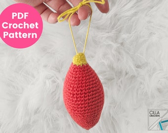 Nut Shape Bauble Crochet Pattern | Christmas Ornament Crochet Pattern | Nut Shaped Christmas Bauble | Xmas Decoration | PDF Crochet Pattern
