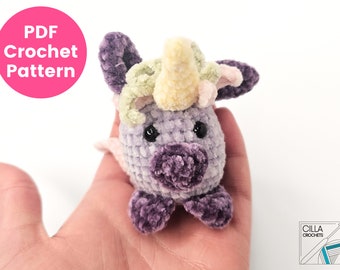 Unicorn Crochet Pattern PDF | DK Chenille Egg-Shaped Amigurumi Plush | Advanced Beginner
