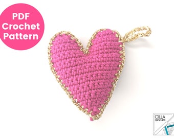 Love Heart Christmas Ornament Crochet Pattern | Love Heart Decoration | Christmas Decoration Crochet Pattern | PDF Crochet Pattern