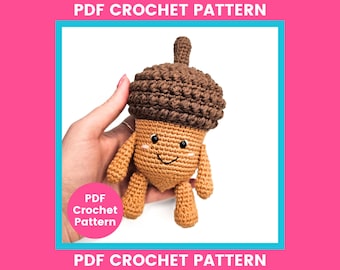 Acorn Amigurumi Crochet Pattern PDF | Fall Autumn Decor | Small DK Cotton Toy | Minimal Sewing