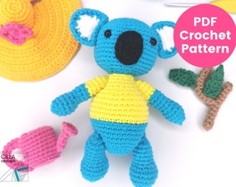 Gardener Koala Amigurumi Crochet Pattern PDF | Sun Hat, Eucalyptus & Watering Can | DK Cotton | Intermediate