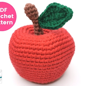 Appetizing Apple PDF Crochet Pattern, Amigurumi Fruit DIY, Easy-to-Follow PDF Guide, Crochet Your Own Apple, Popular Handmade Teacher Gift