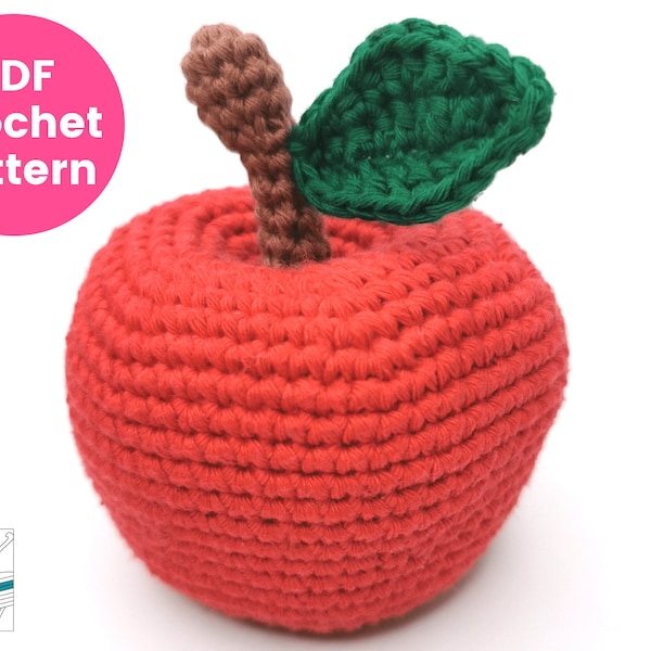 Apple Crochet Pattern | Apple Amigurumi Pattern | Appetising Apple | Fruit Crochet Pattern | PDF Crochet Pattern