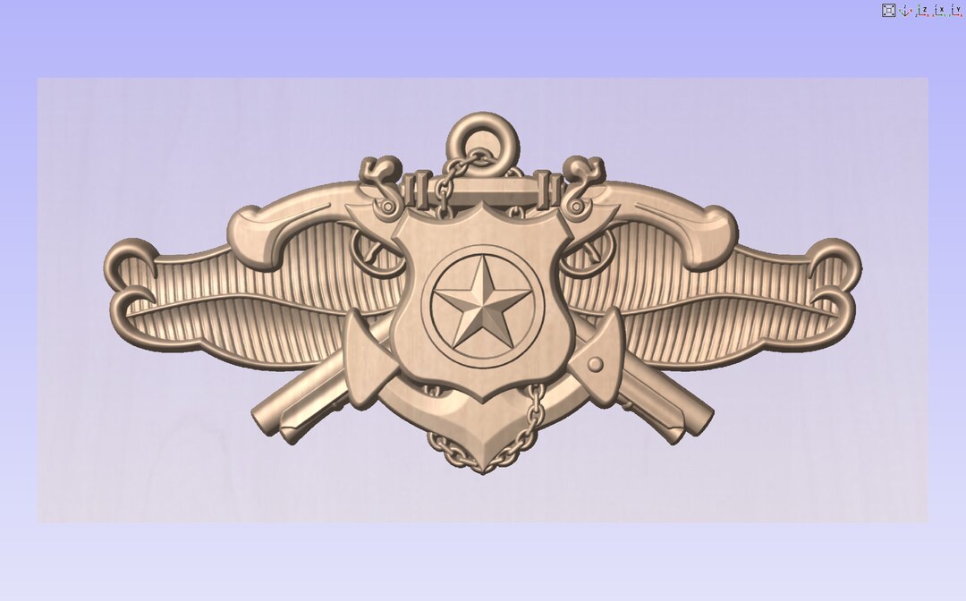 US Navy Security Forces Senior Badge 3D Model Etsy