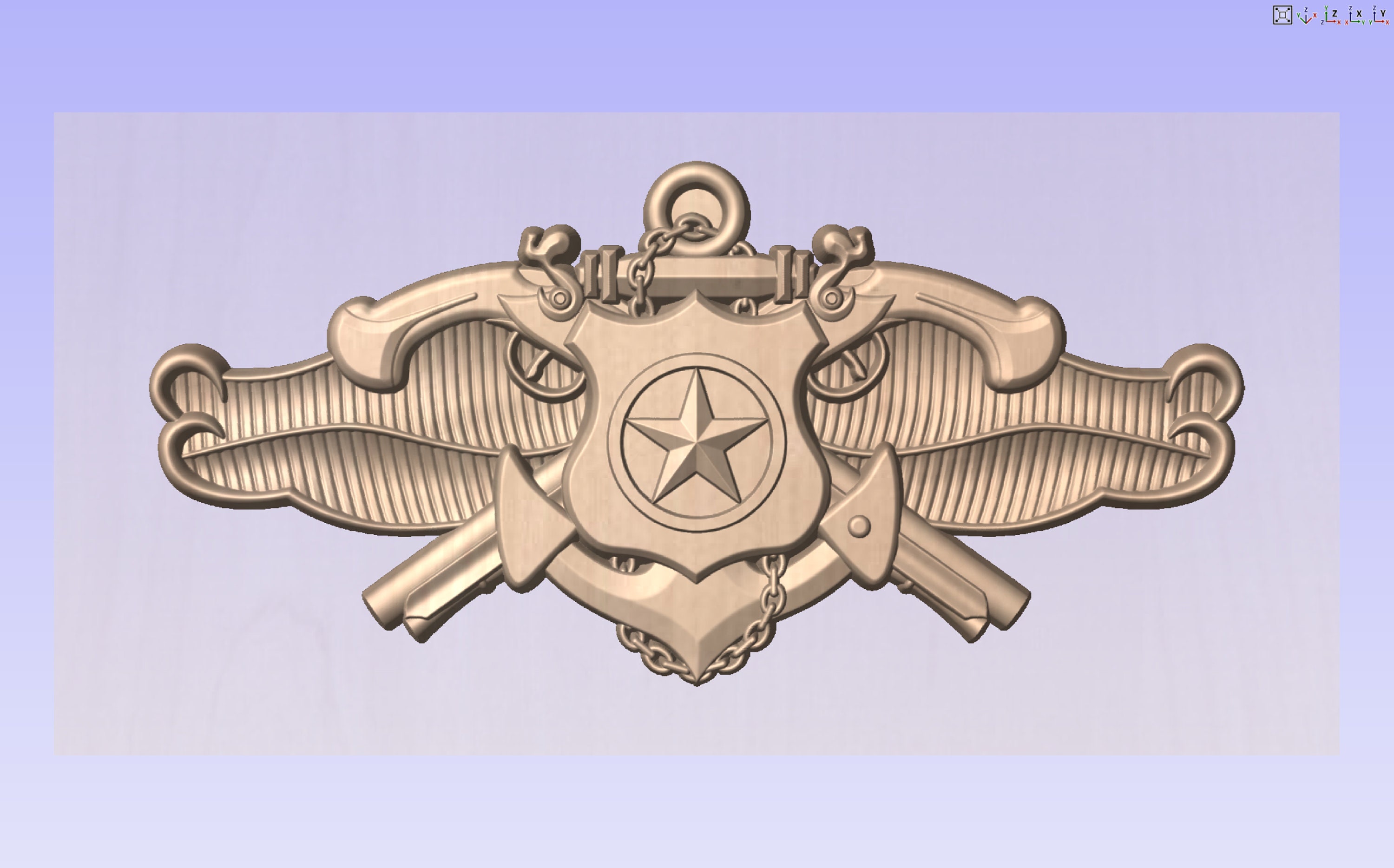 US Navy Security Forces Senior Badge 3D Model - Etsy