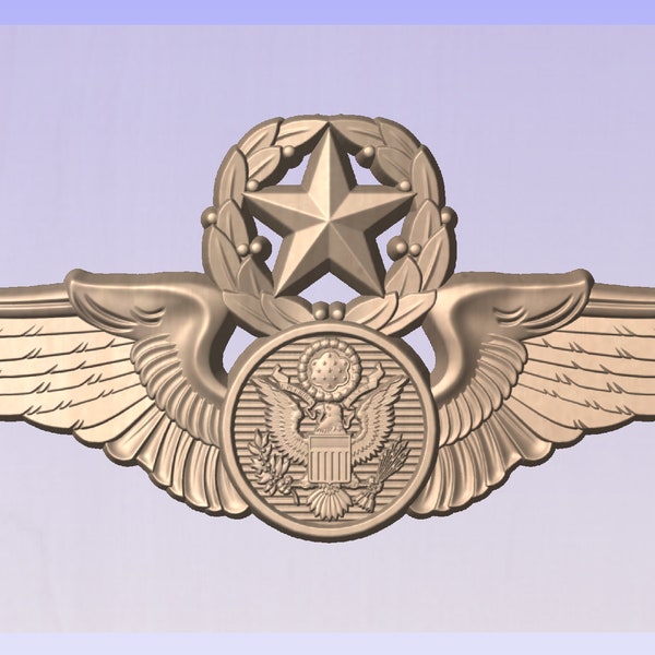 USAF Chief Enlisted Aircrew Wings Insignia 3D Model